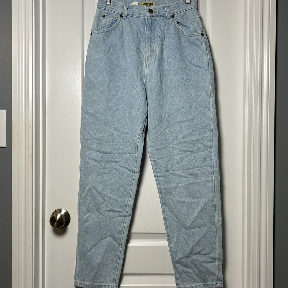 Northwest Blue Vintage 90s Made in USA Short Light Wash Blue High Rise Mom Jeans